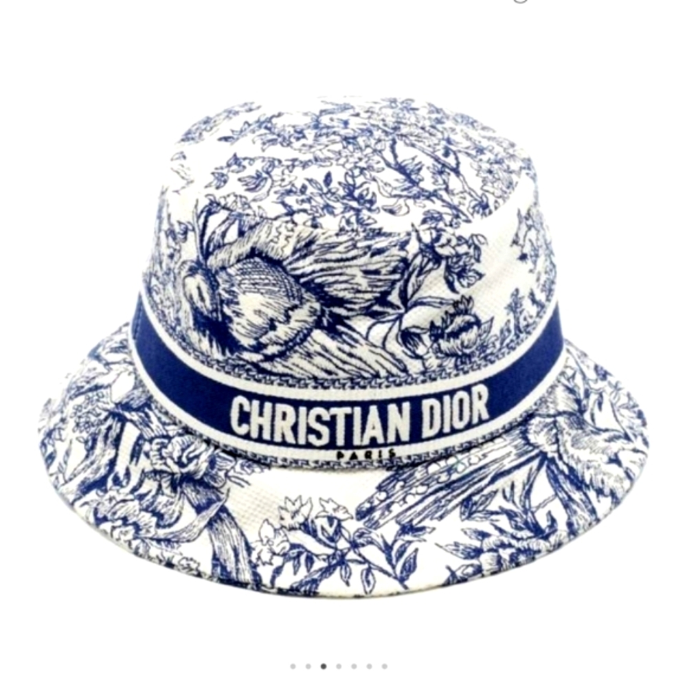 Christian Dior blue Toile de Jouy bucket hat Size 58